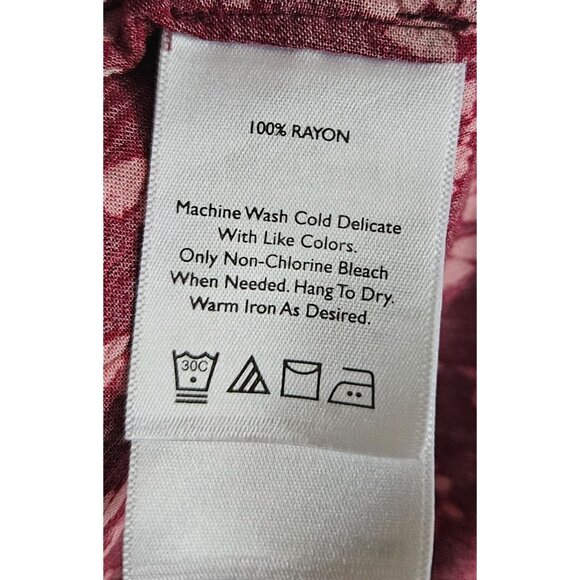 Eddie Bauer Womens Sleeveless Red Floral Dress Size 8 Knee Length Lightweight - Picture 9 of 9